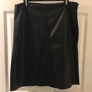 Faux Suede and Leather flare skirt
